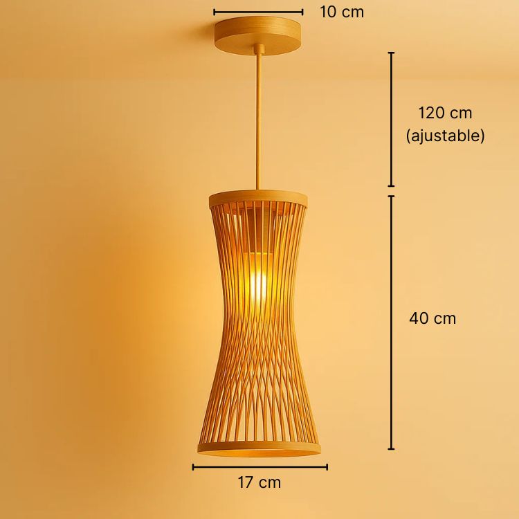 Suspension bambou rotin naturel - Aelina