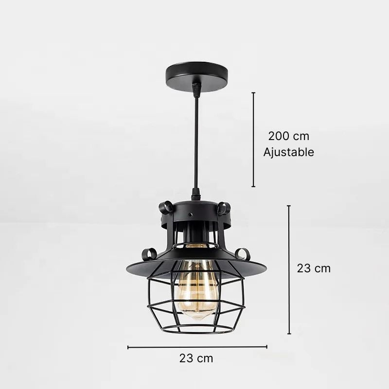 Lustre industriel noir - Danton