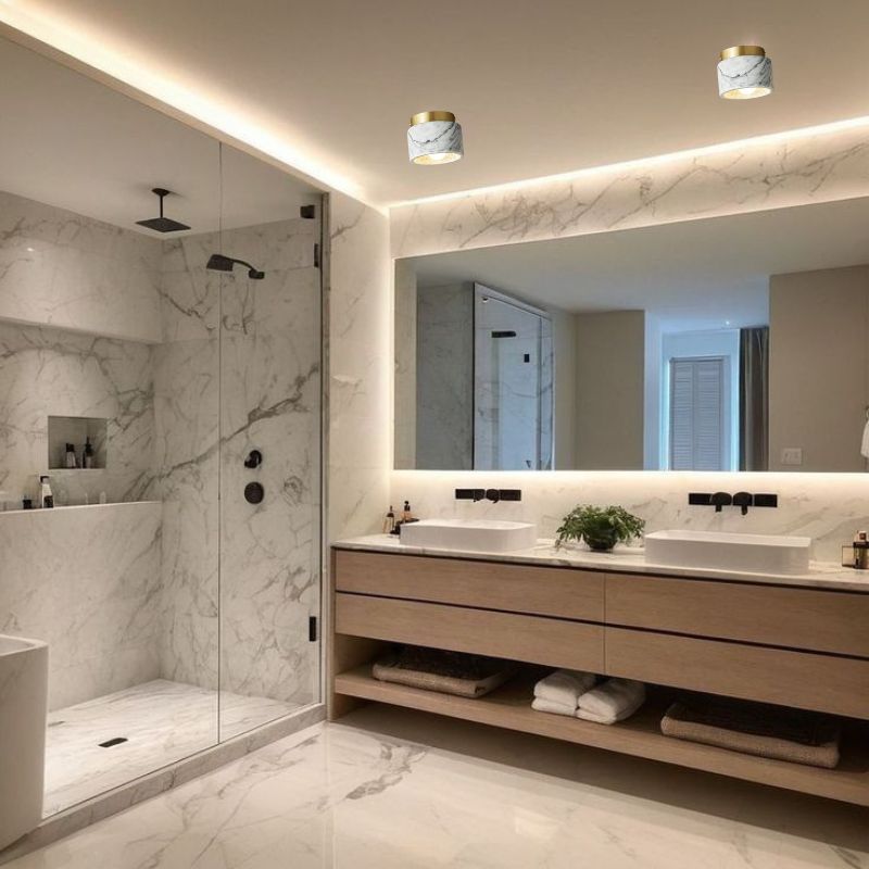 Plafonnier salle de bain en marbre italien - Lucea