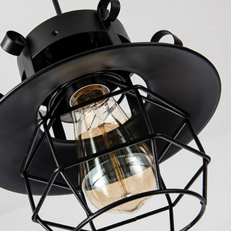 Lustre industriel noir - Danton