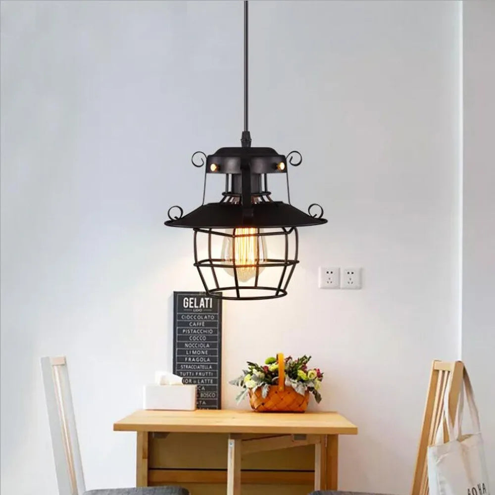 Lustre industriel noir - Danton