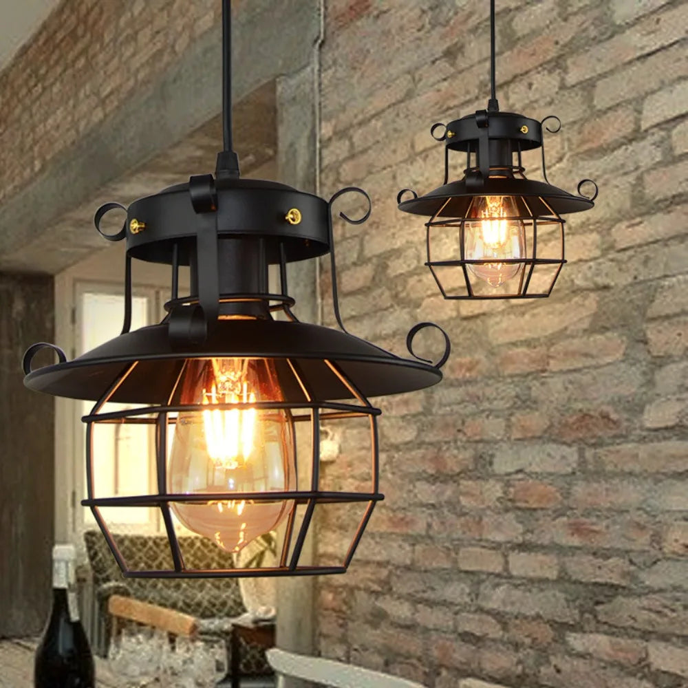 Lustre industriel noir - Danton