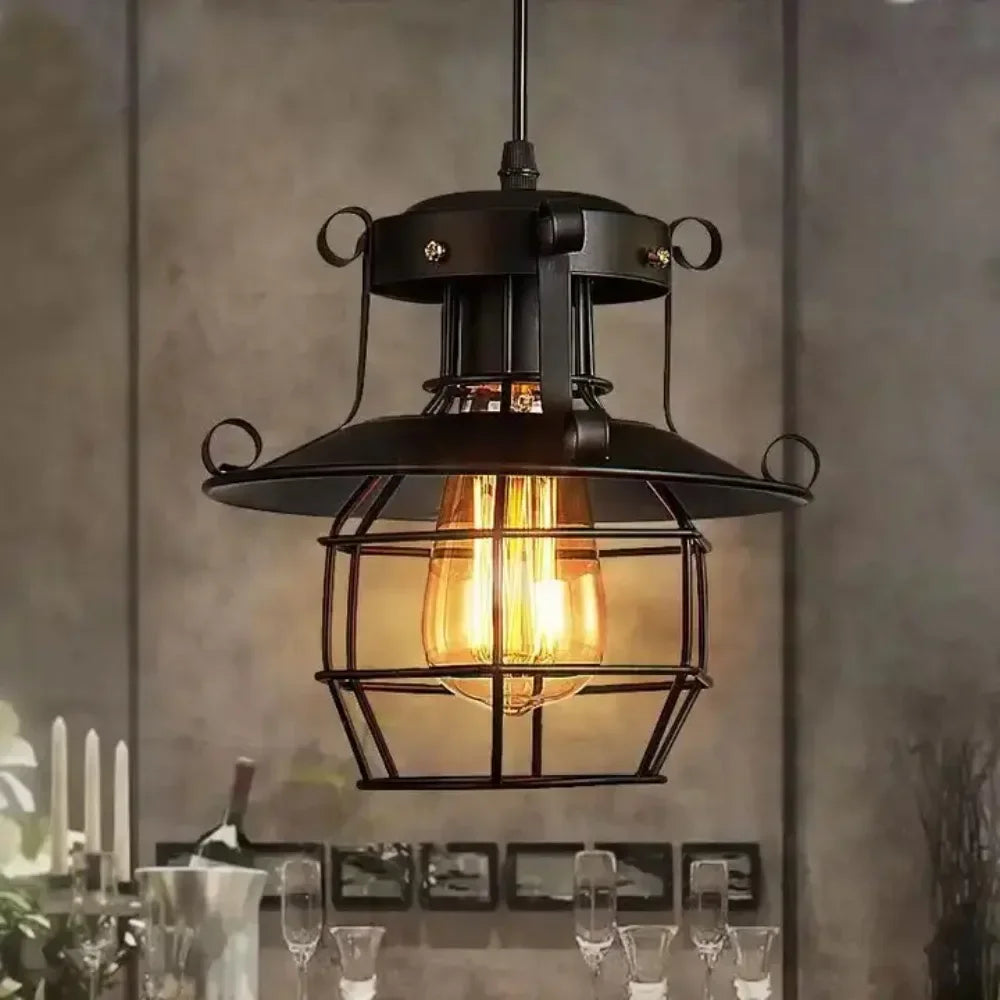 Lustre industriel noir - Danton