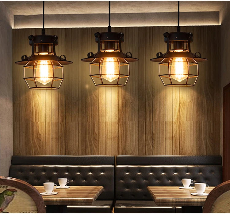 Lustre industriel noir - Danton