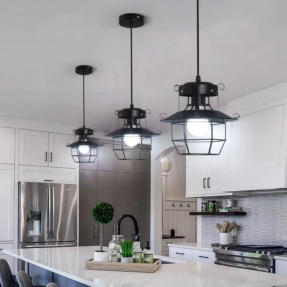 Lustre industriel noir - Danton