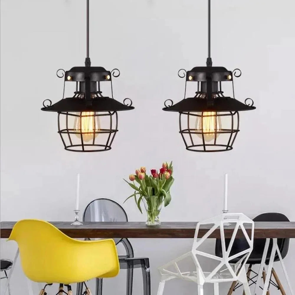 Lustre industriel noir - Danton
