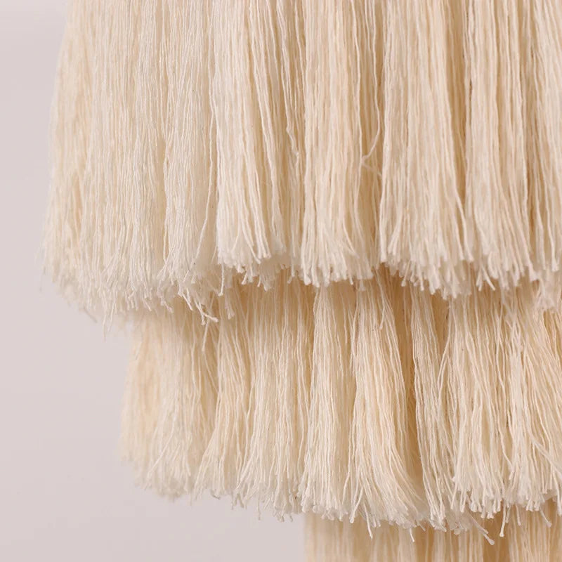 Suspension blanche en macramé - Alya