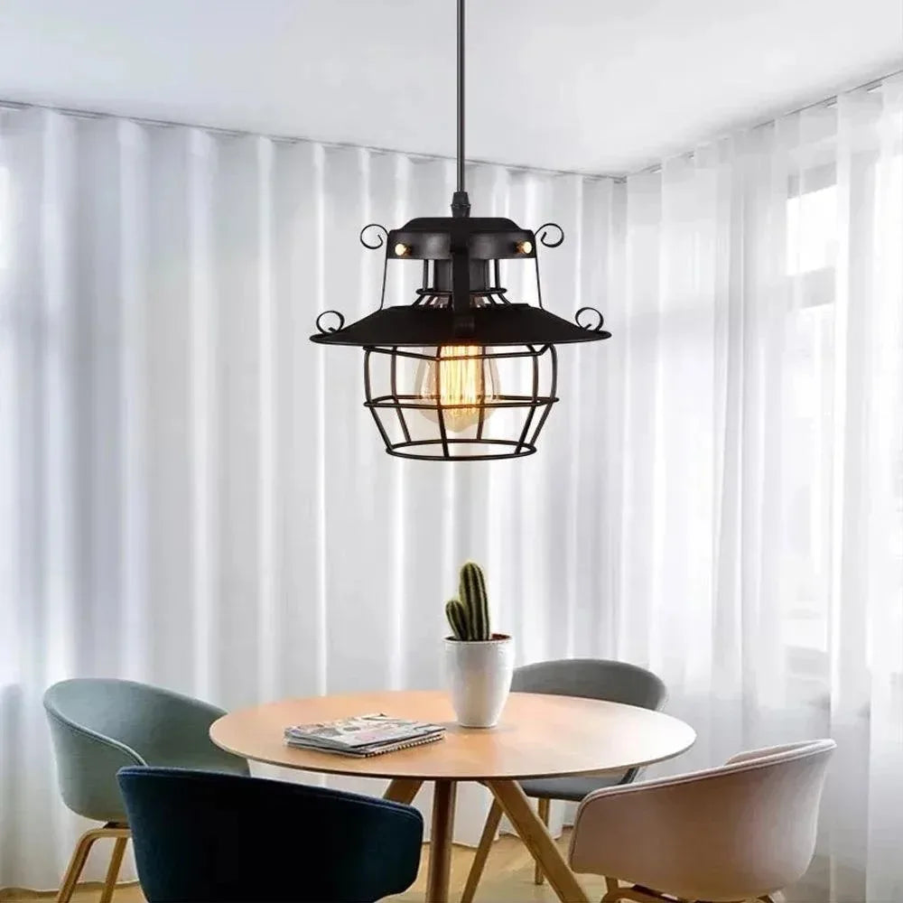 Lustre industriel noir - Danton