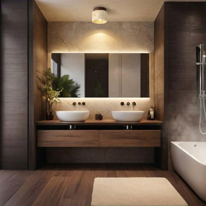 Plafonnier salle de bain en pierre - Traverto