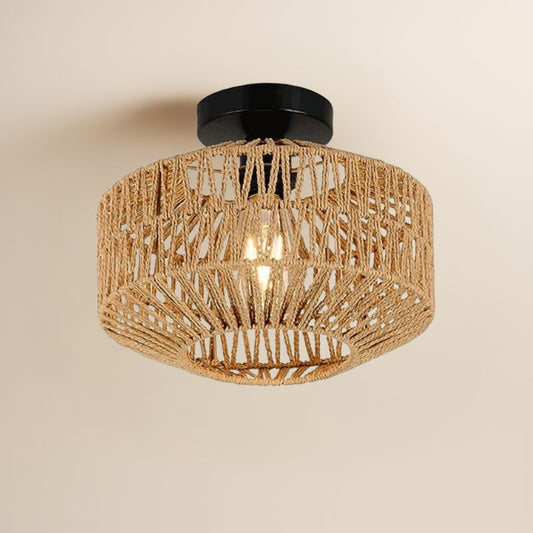 Luminaire plafonnier en rotin naturel - Elara