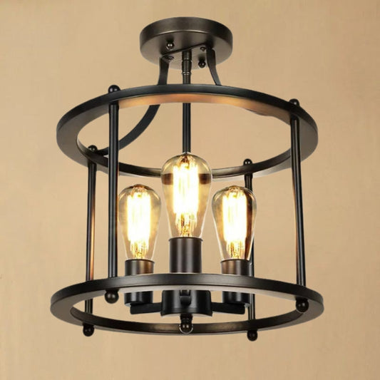Lustre industriel noir design - Voltaire