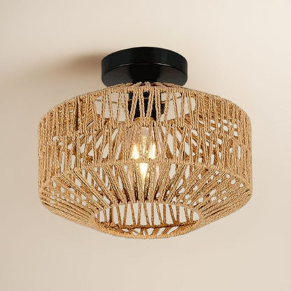Luminaire plafonnier en rotin naturel - Elara