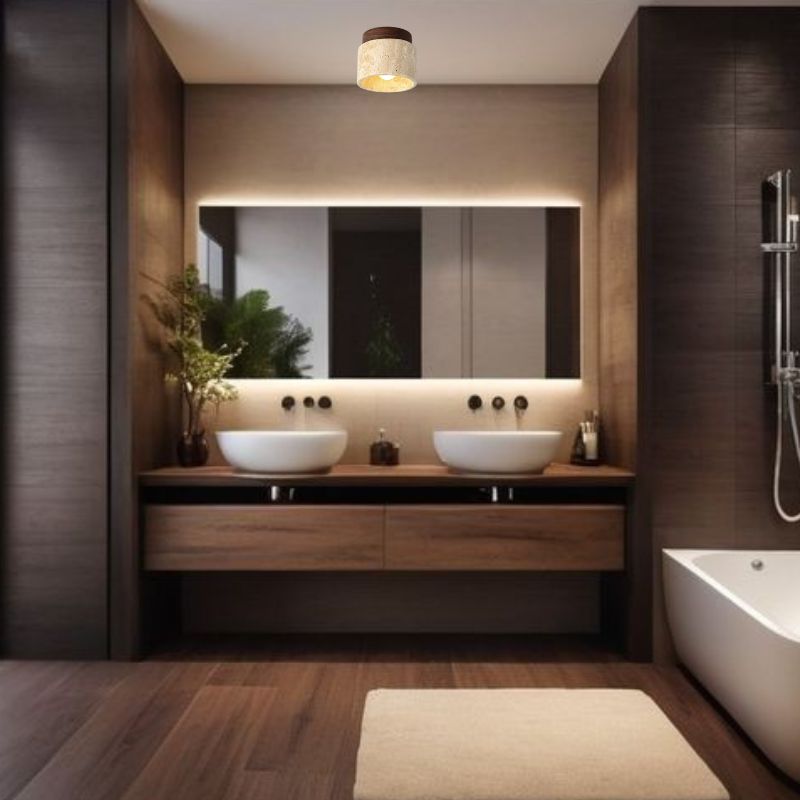 Plafonnier salle de bain en pierre - Traverto