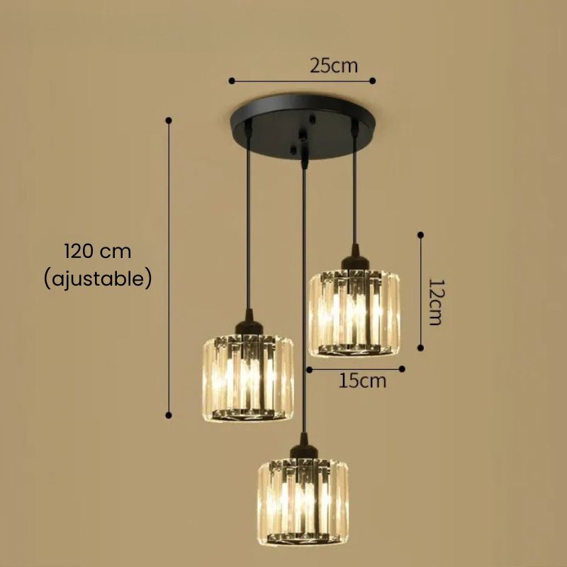 Lustre suspension en verre pour salon et salle à manger - Callista