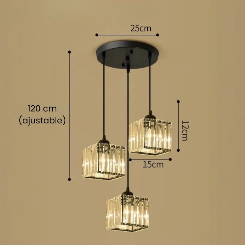 Lustre suspension en verre pour salon et salle à manger - Callista