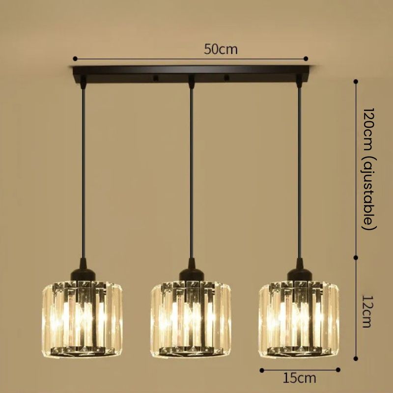 Lustre suspension en verre pour salon et salle à manger - Callista