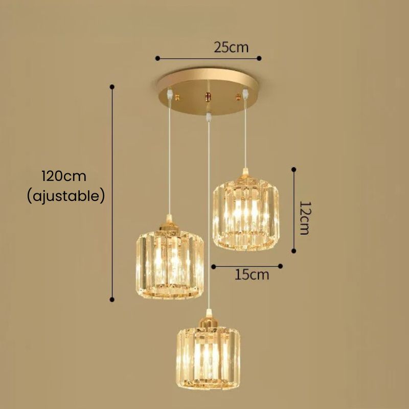 Lustre suspension en verre pour salon et salle à manger - Callista