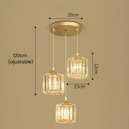 Lustre suspension en verre pour salon et salle à manger - Callista