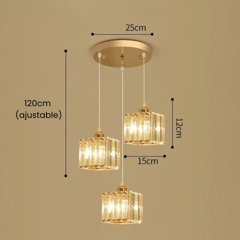 Lustre suspension en verre pour salon et salle à manger - Callista