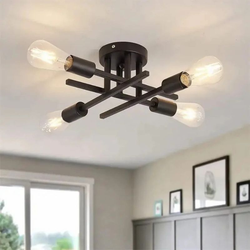 Lustre industriel noir design - Robespierre