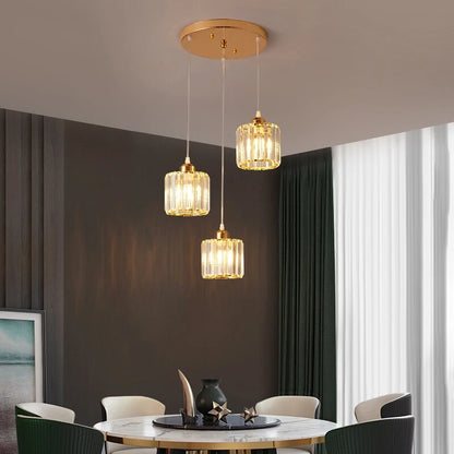 Lustre suspension en verre pour salon et salle à manger - Callista