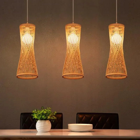 Suspension bambou rotin naturel - Aelina