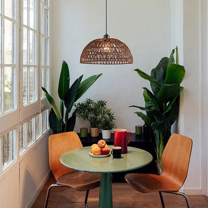 Suspension en rotin naturel - Evana