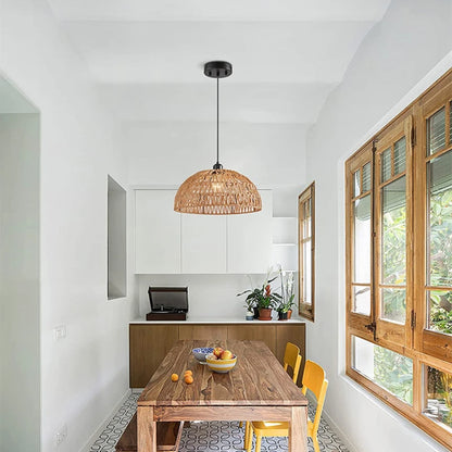 Suspension en rotin naturel - Evana