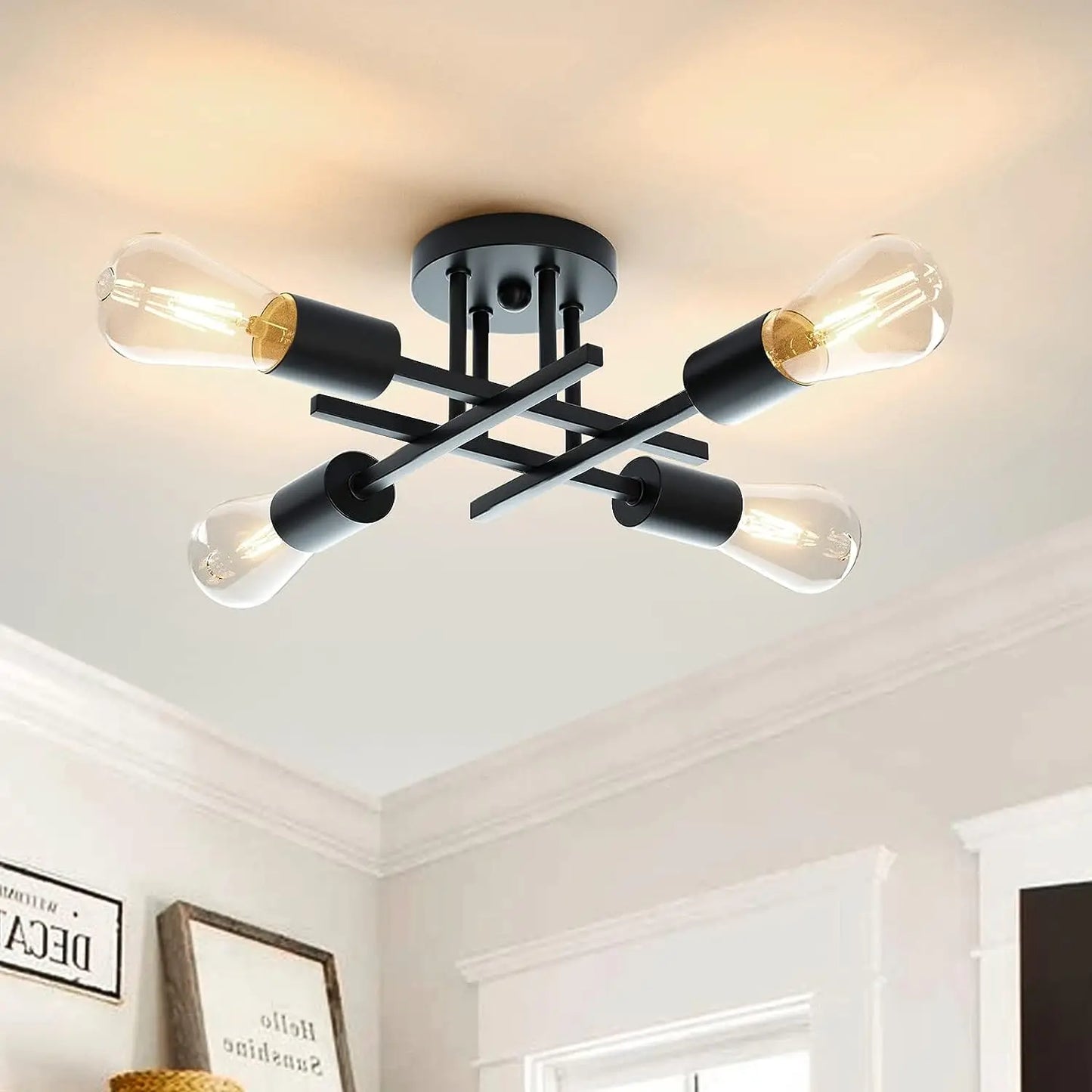 Lustre industriel noir design - Robespierre