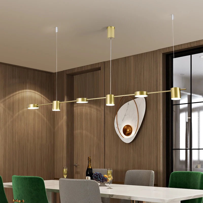 Lustre salle à manger en doré ou noir - Hélion