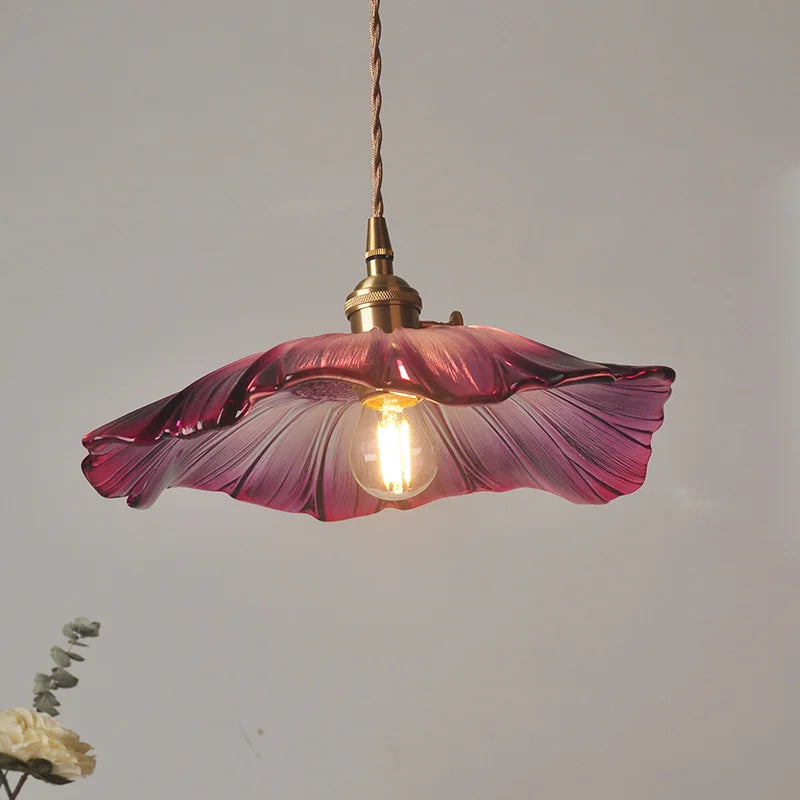Suspension en verre en forme de fleur - Églantine