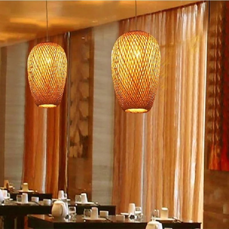 Suspension en bambou rotin naturel - Amara