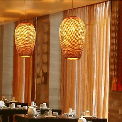 Suspension en bambou rotin naturel - Amara