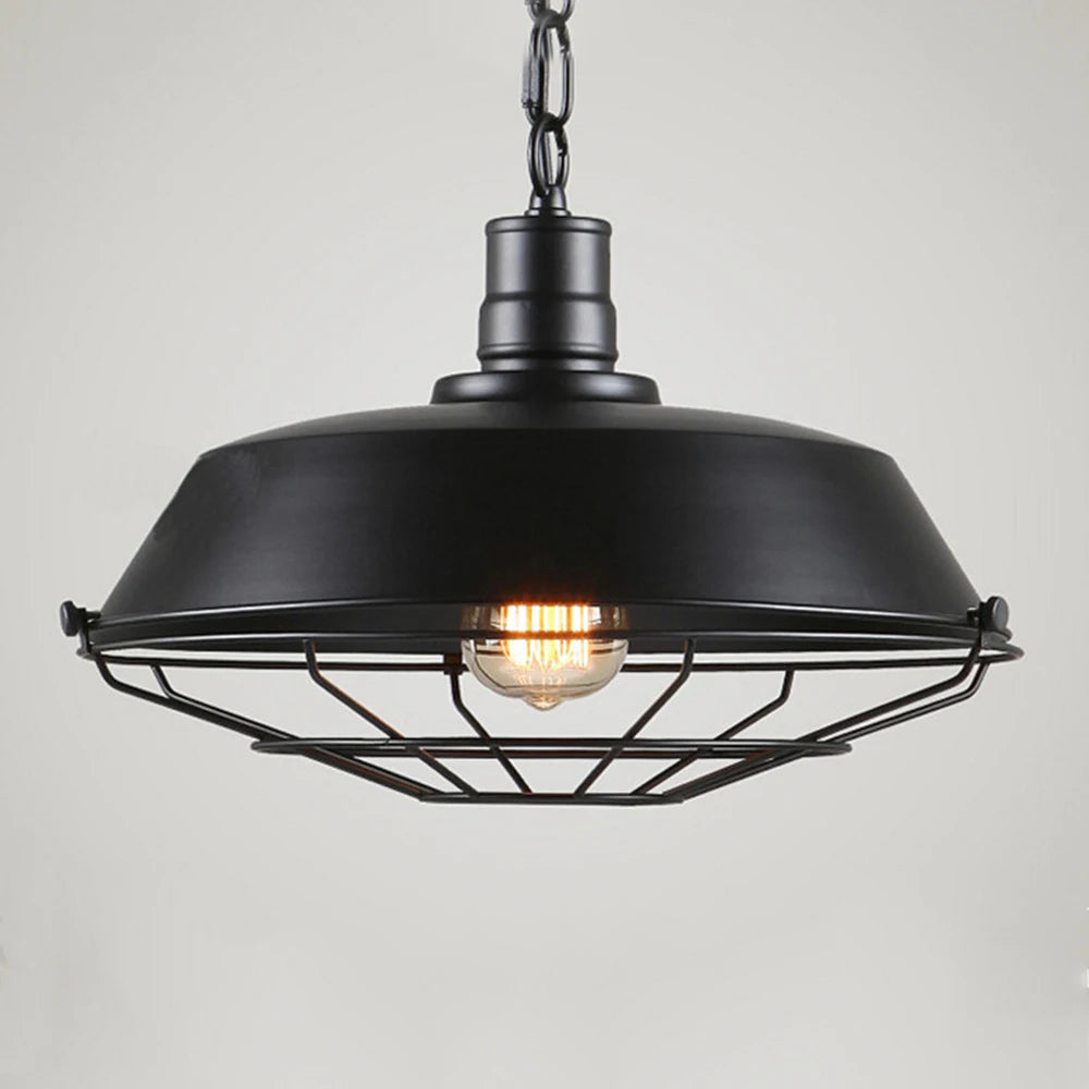 Suspension industrielle noire en fer - Marat
