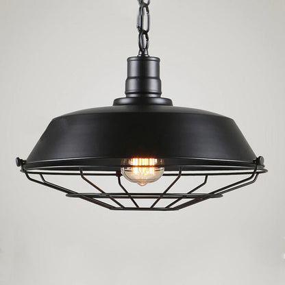 Suspension industrielle noire en fer - Marat