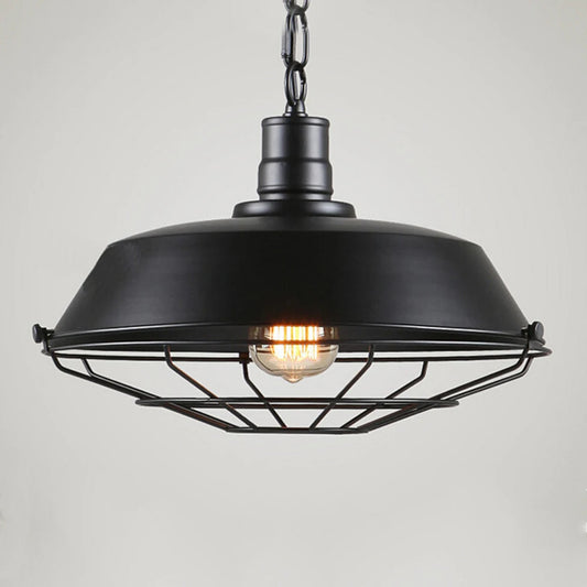 Suspension industrielle noire en fer - Marat