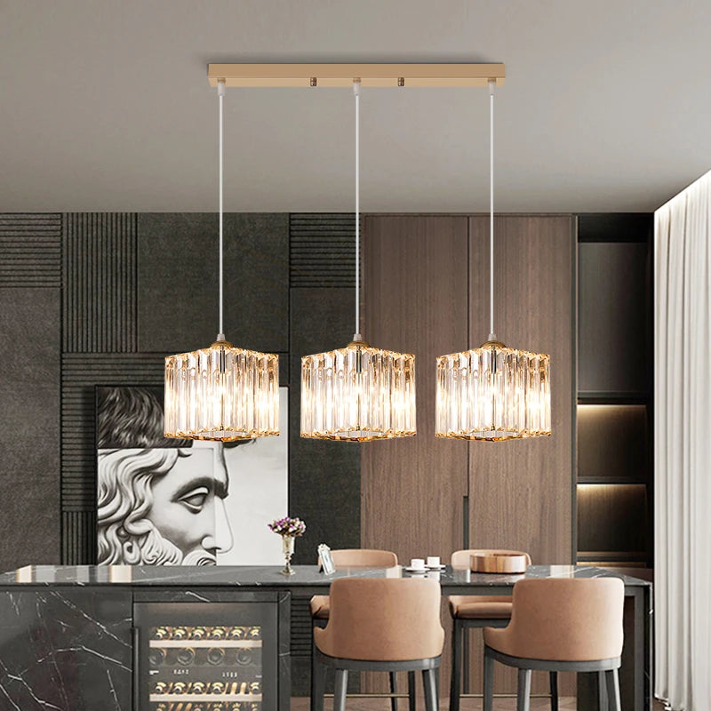 Lustre suspension en verre pour salon et salle à manger - Callista