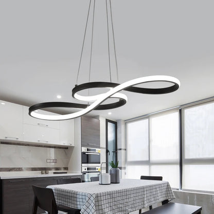 Lustre salle à manger LED aux courbes fluides - Sonella