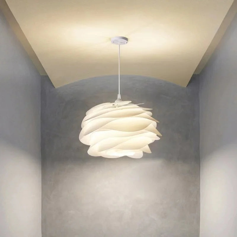 Suspension blanche design pétales de fleurs - Floréa