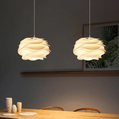 Suspension blanche design pétales de fleurs - Floréa