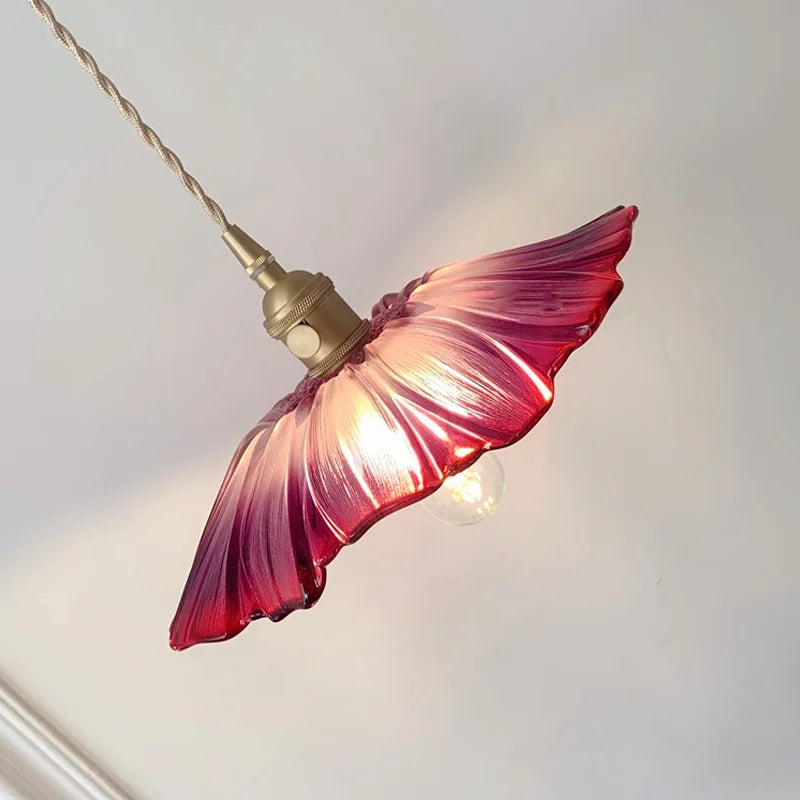 Suspension en verre en forme de fleur - Églantine