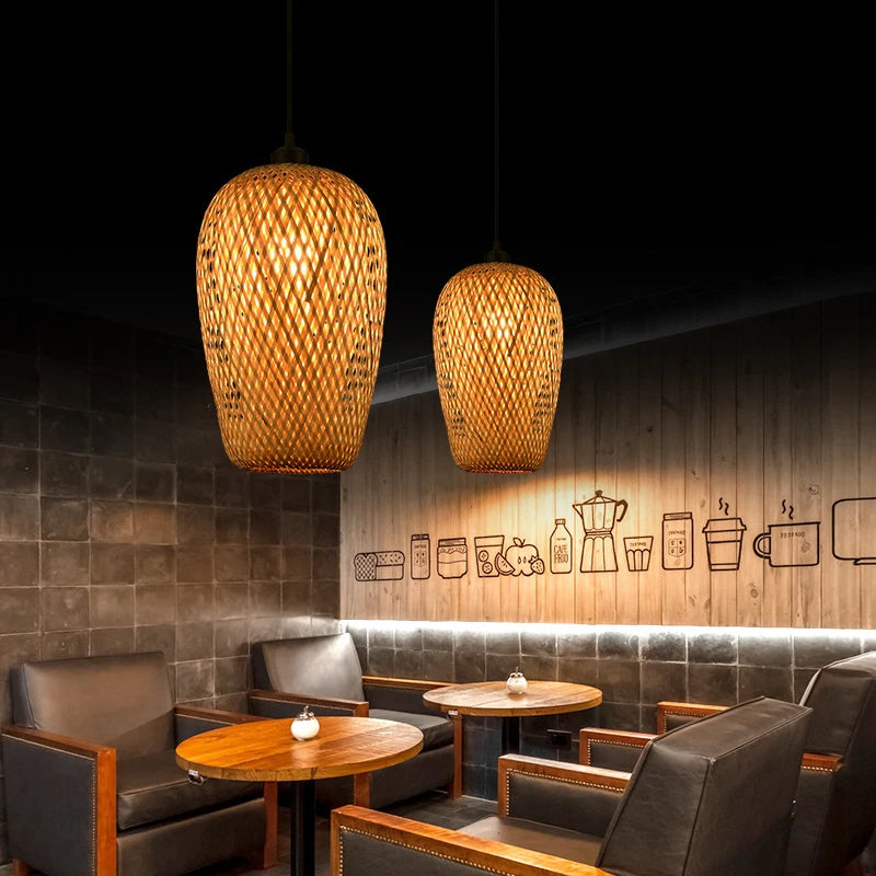Suspension en bambou rotin naturel - Amara