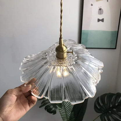 Suspension en verre en forme de fleur - Églantine