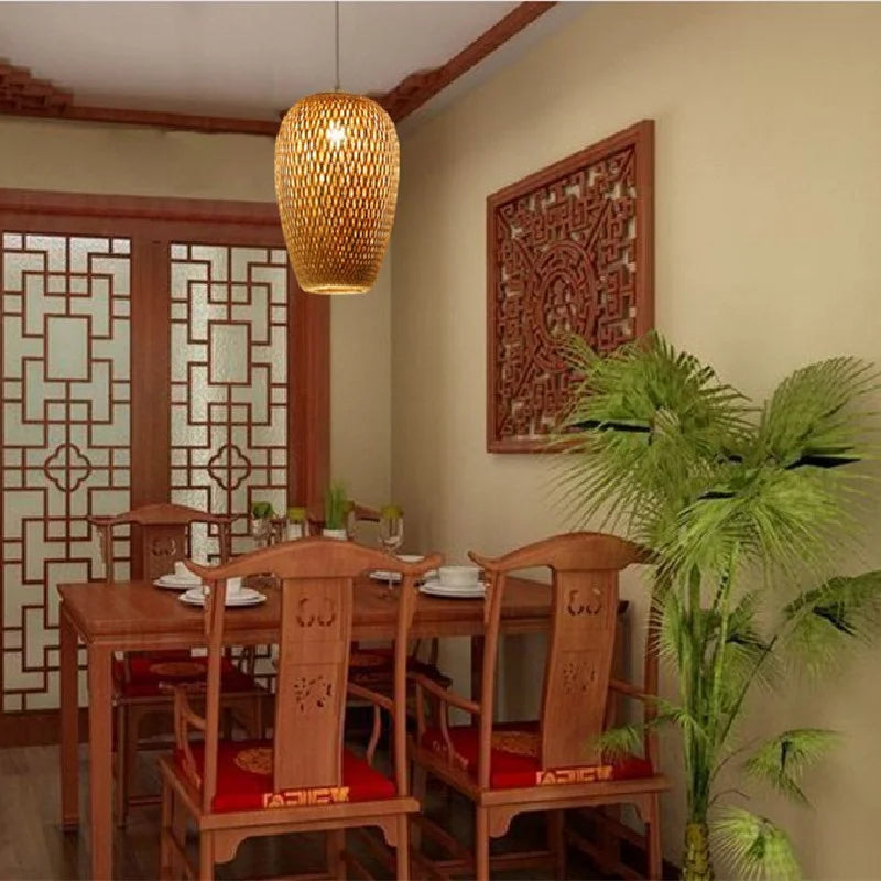 Suspension en bambou rotin naturel - Amara