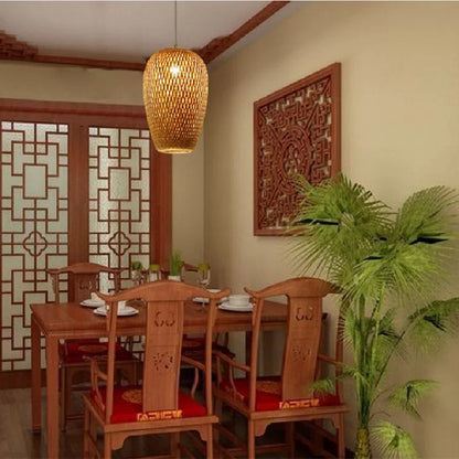 Suspension en bambou rotin naturel - Amara
