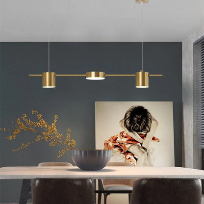 Lustre salle à manger en doré ou noir - Hélion